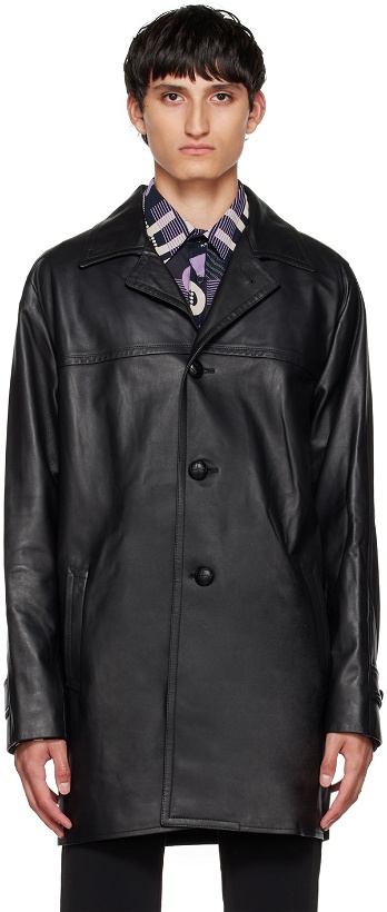 Photo: Anna Sui SSENSE Exclusive Black Buttoned Leather Jacket
