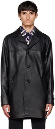 Anna Sui SSENSE Exclusive Black Buttoned Leather Jacket