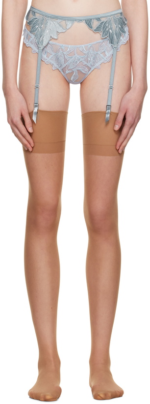 Photo: Fleur du Mal Blue Lily Garter Belt