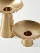 Soho Home - Set of Two Marlton Brushed Gold-Tone Candle Holders