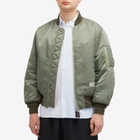 Wacko Maria Men's MA-1 Leopard Panel Flight Jacket in Khaki