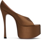 Amina Muaddi Brown Anok Plateau Heeled Sandals