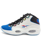 Reebok Men's Question Mid Sneakers in Chalk/Core Black/Vector Blue