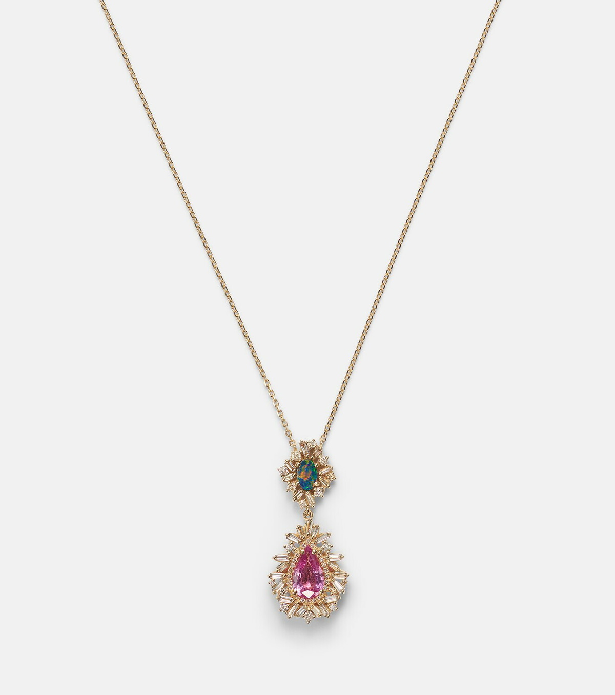 Suzanne Kalan 18kt gold pendant necklace with gemstones