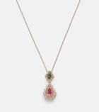 Suzanne Kalan 18kt gold pendant necklace with gemstones