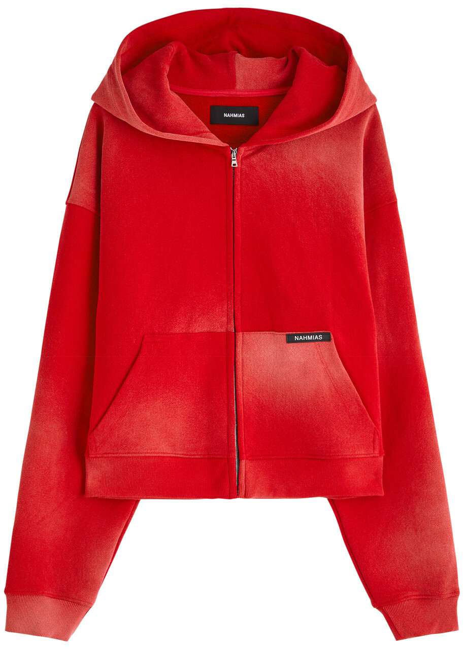 Nahmias Sunfade Hooded Cotton Sweatshirt Red