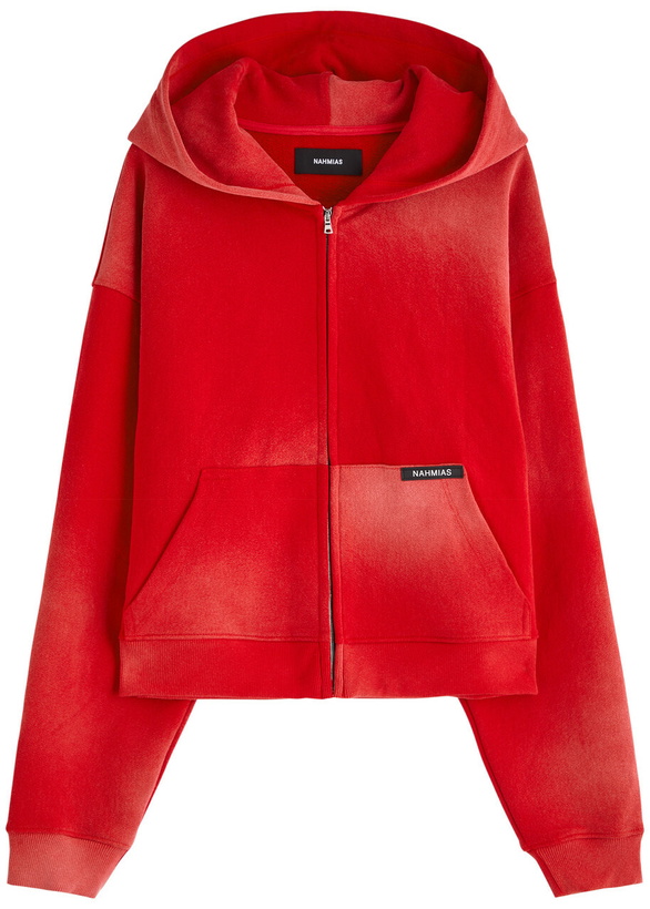 Photo: Nahmias Sunfade Hooded Cotton Sweatshirt Red