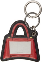 Balenciaga Red & Black Hourglass Mirror Keychain