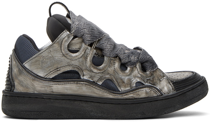 Photo: Lanvin Silver Curb Sneakers