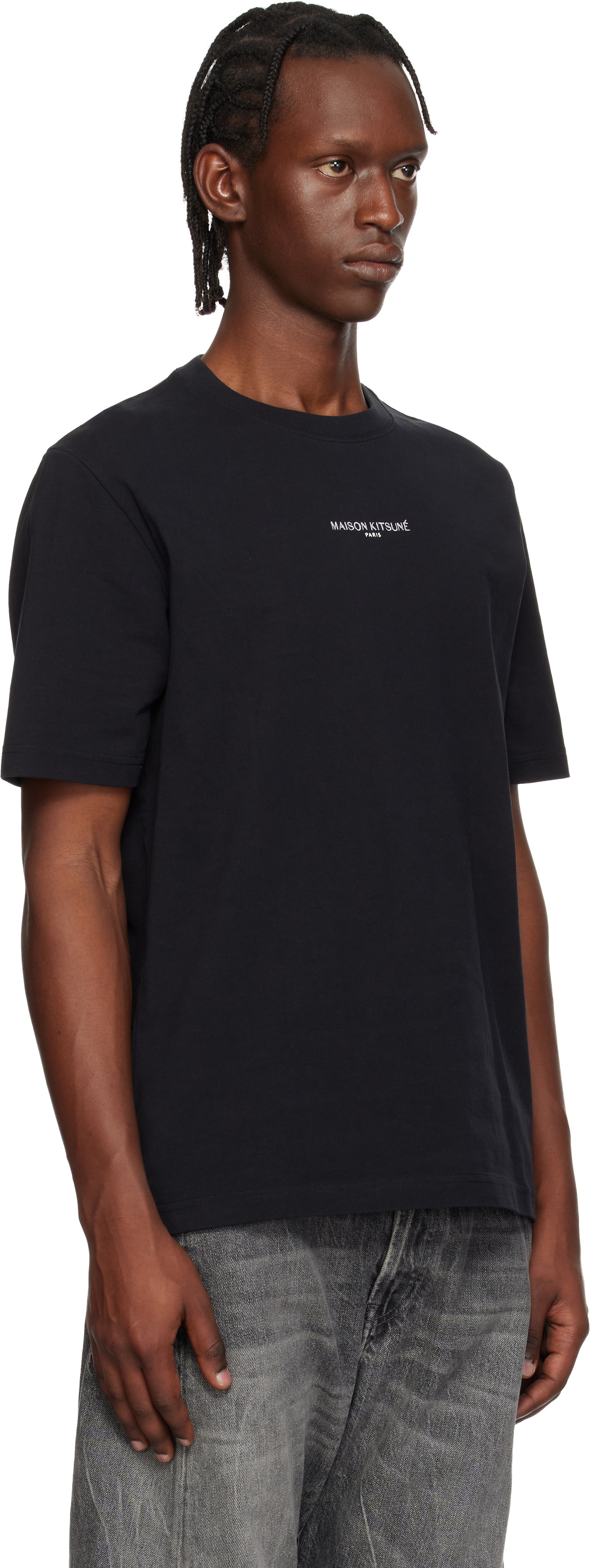 Maison Kitsuné Black 'Maison Kitsuné Paris' Comfort T-shirt Maison