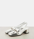 Jimmy Choo Diamond Tilda metallic leather slingback pumps