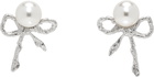SHUSHU/TONG YVMIN Edition Twisted Rope Bow Faux-Pearl Earrings