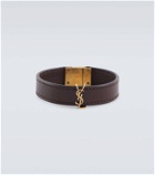 Saint Laurent Cassandre leather bracelet