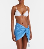 Montce Draped plaid beach cover-up