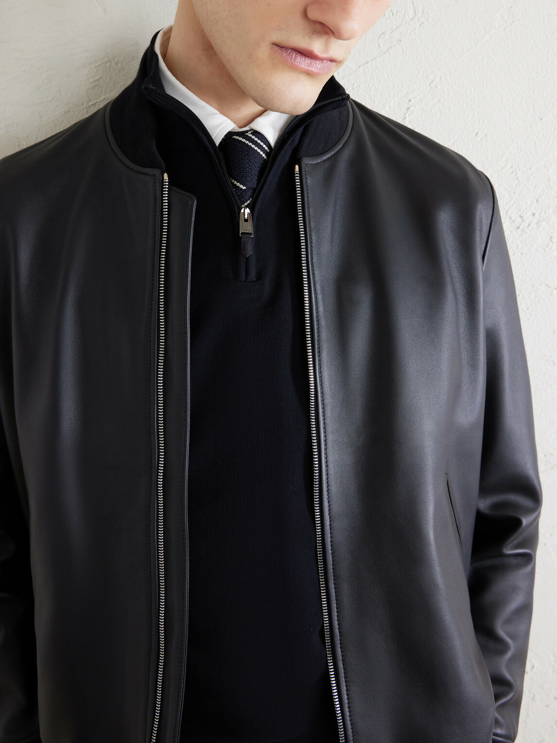 Canali - Cotton Half-Zip Sweater - Black