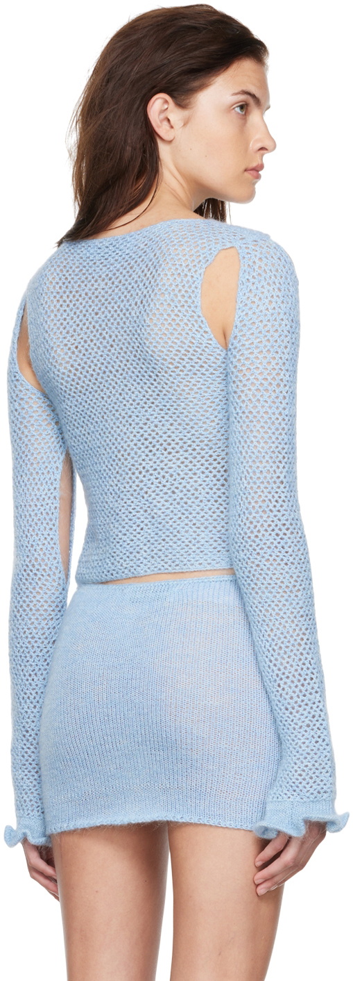 nastyamasha SSENSE Exclusive Blue Crocheted Sweater