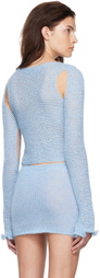 nastyamasha SSENSE Exclusive Blue Crocheted Sweater