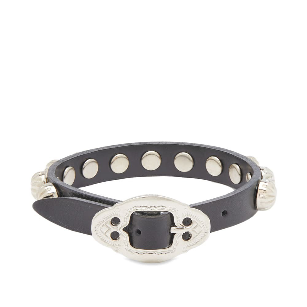 Toga Pulla Women's Metal Leather Bracelet in Black