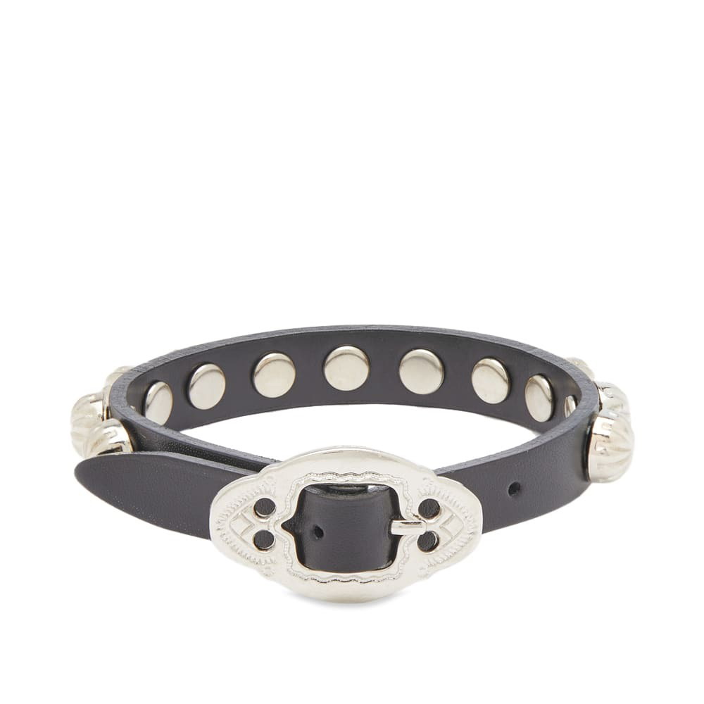 Toga Pulla Women's Metal Leather Bracelet in Black Toga Pulla