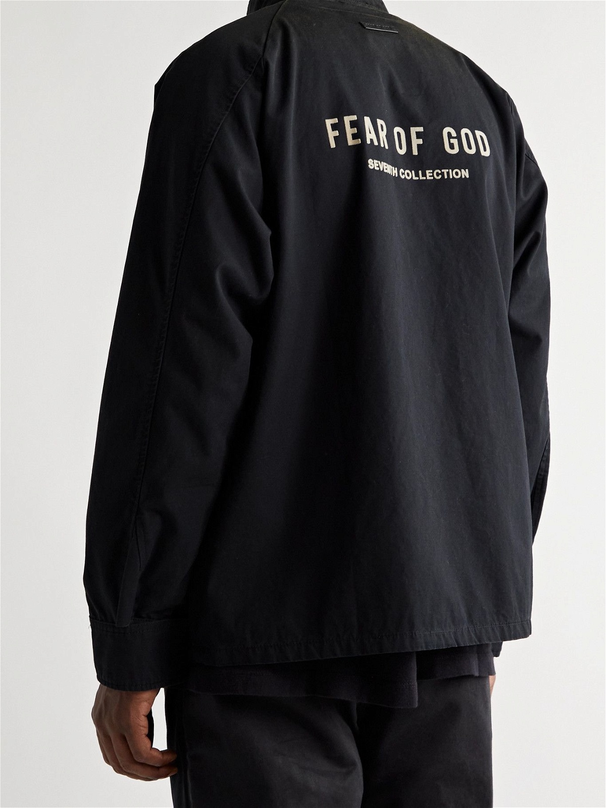 FEAR OF GOD - Logo-Flocked Cotton Jacket - Black Fear Of God