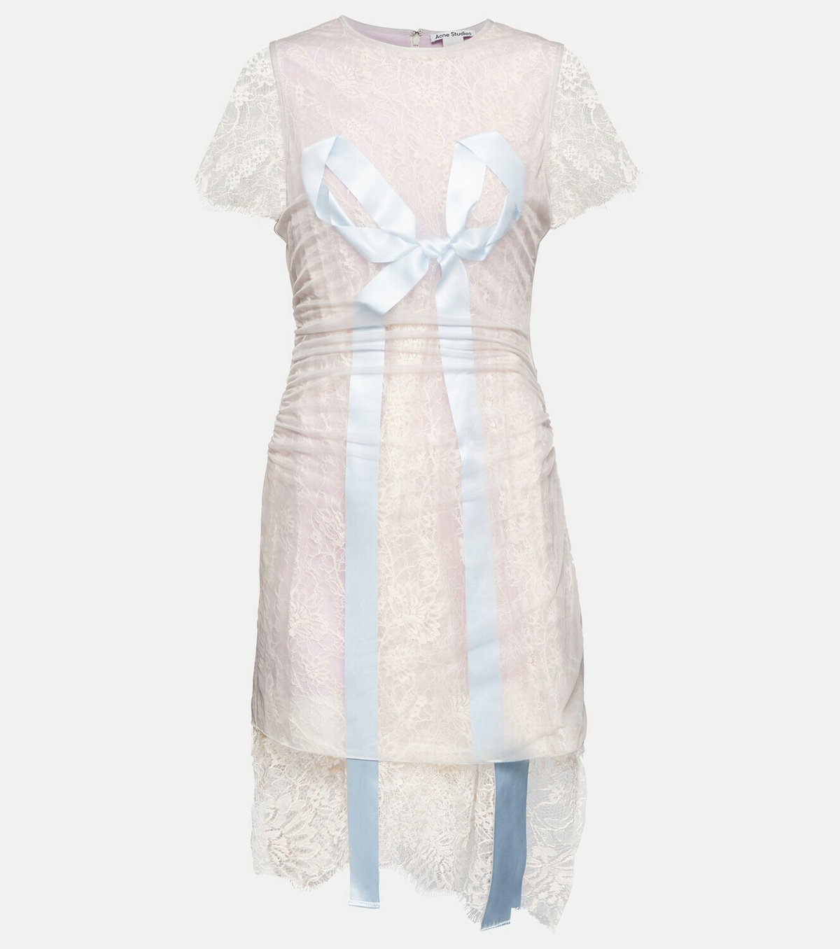 Acne Studios Bow-trimmed lace minidress Acne Studios