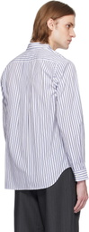 Comme des Garçons Homme Deux White & Navy Striped Shirt