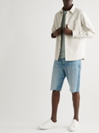 FRAME - L'Homme Cut Off Straight-Leg Distressed Organic Denim Shorts - Blue
