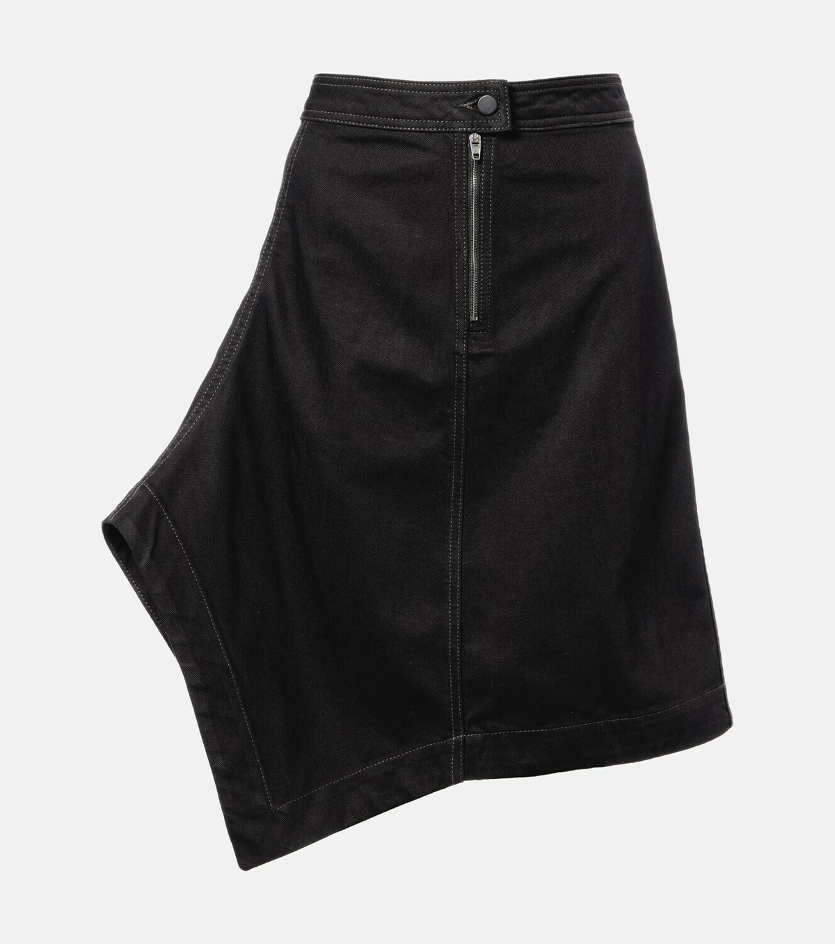 Lemaire Asymmetric denim midi skirt
