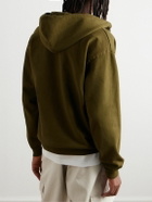 Stray Rats - Logo-Print Cotton-Jersey Zip-Up Hoodie - Green