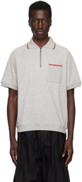 BEAMS PLUS Gray Half-Zip Polo