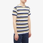 Armor-Lux Men's Stripe T-Shirt in White/Clay/Navy