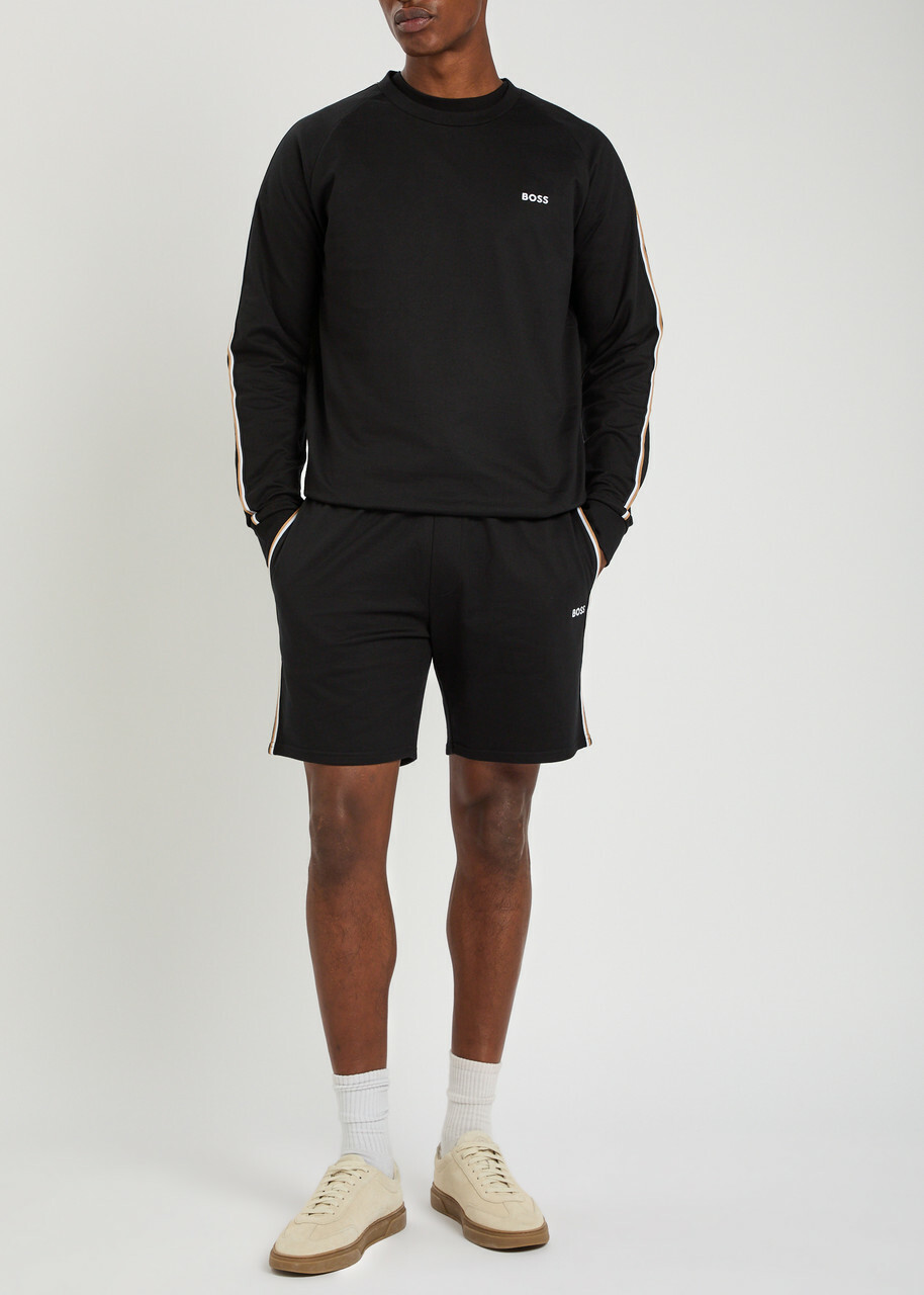 Boss Iconic Logo-embroidered Cotton Sweatshirt Black