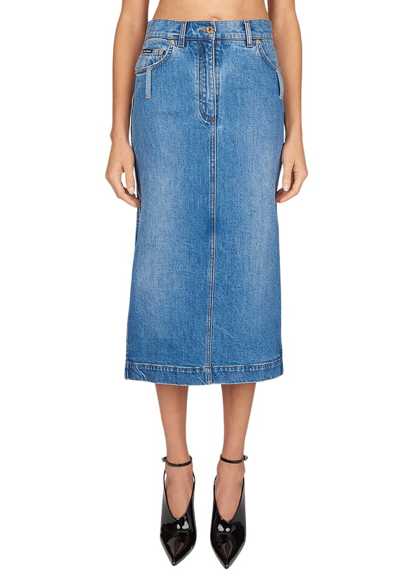 Photo: Dolce & Gabbana Denim Midi Skirt