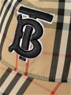 Burberry - Logo-Embroidered Checked Cotton Oxford Baseball Cap - Neutrals