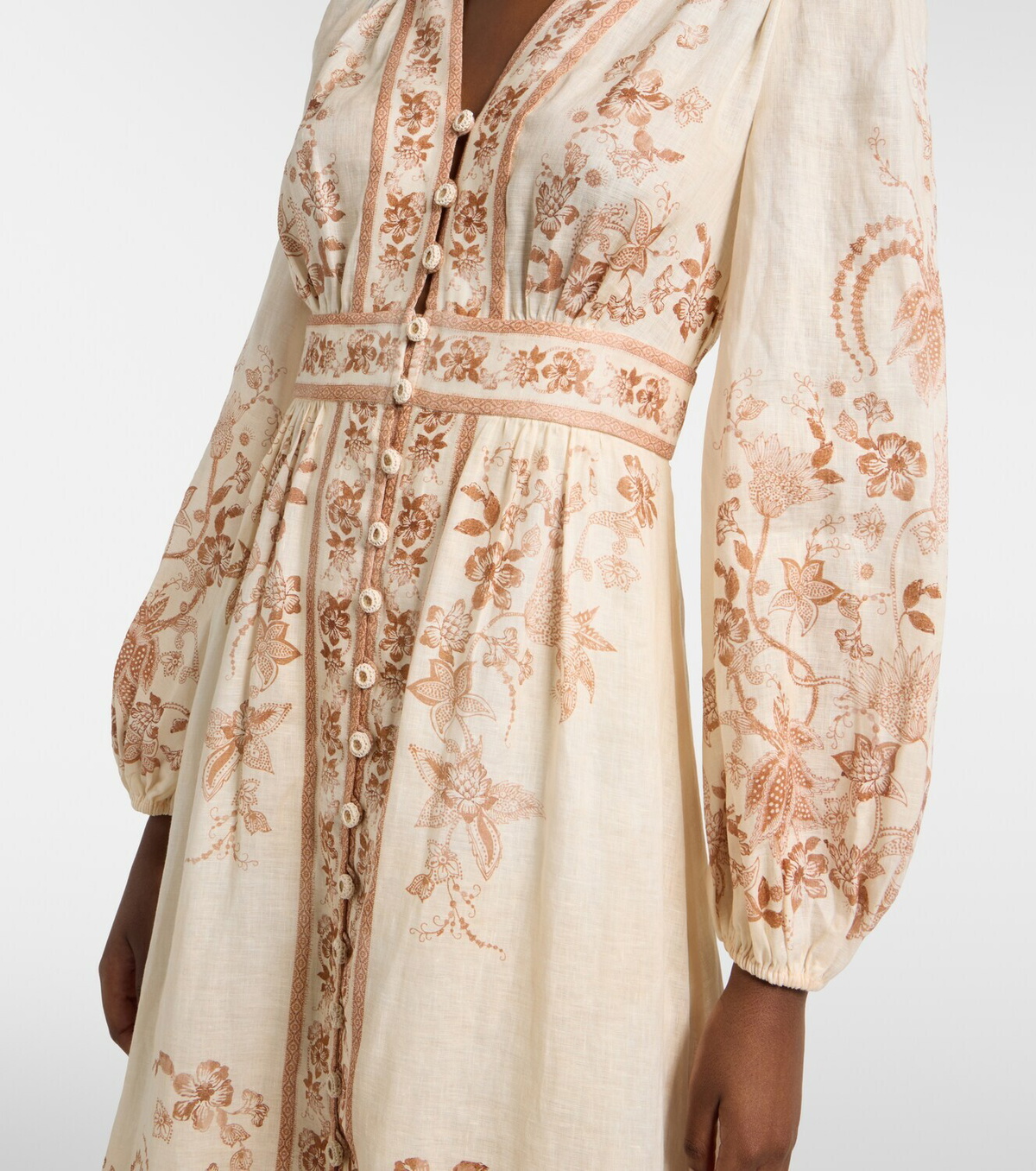 Zimmermann Indra floral linen midi dress