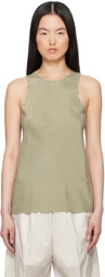 Gabriela Coll Garments Khaki No.73 Silk Pongee Tank Top
