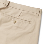 AMI - Cropped Slim-Fit Cotton-Twill Trousers - Beige