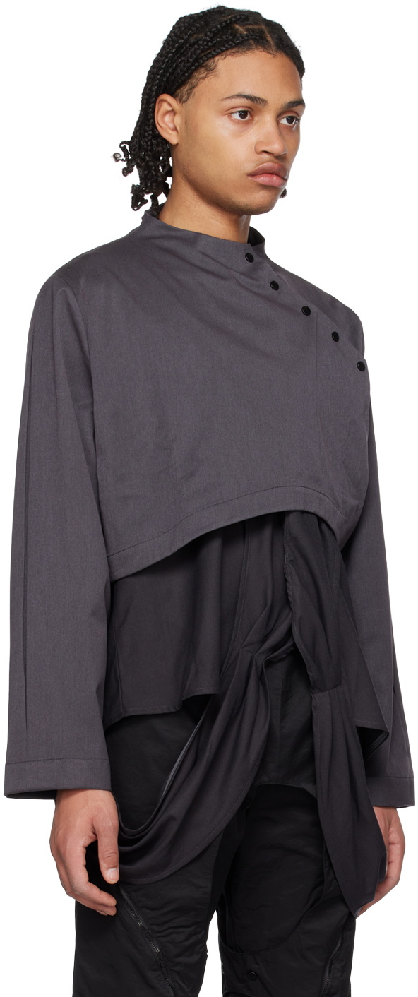 aenrmous æ CIAM Toggle Shirt Black ænrmòus Gray Ciam Shirt & Vest Set ænrmòus