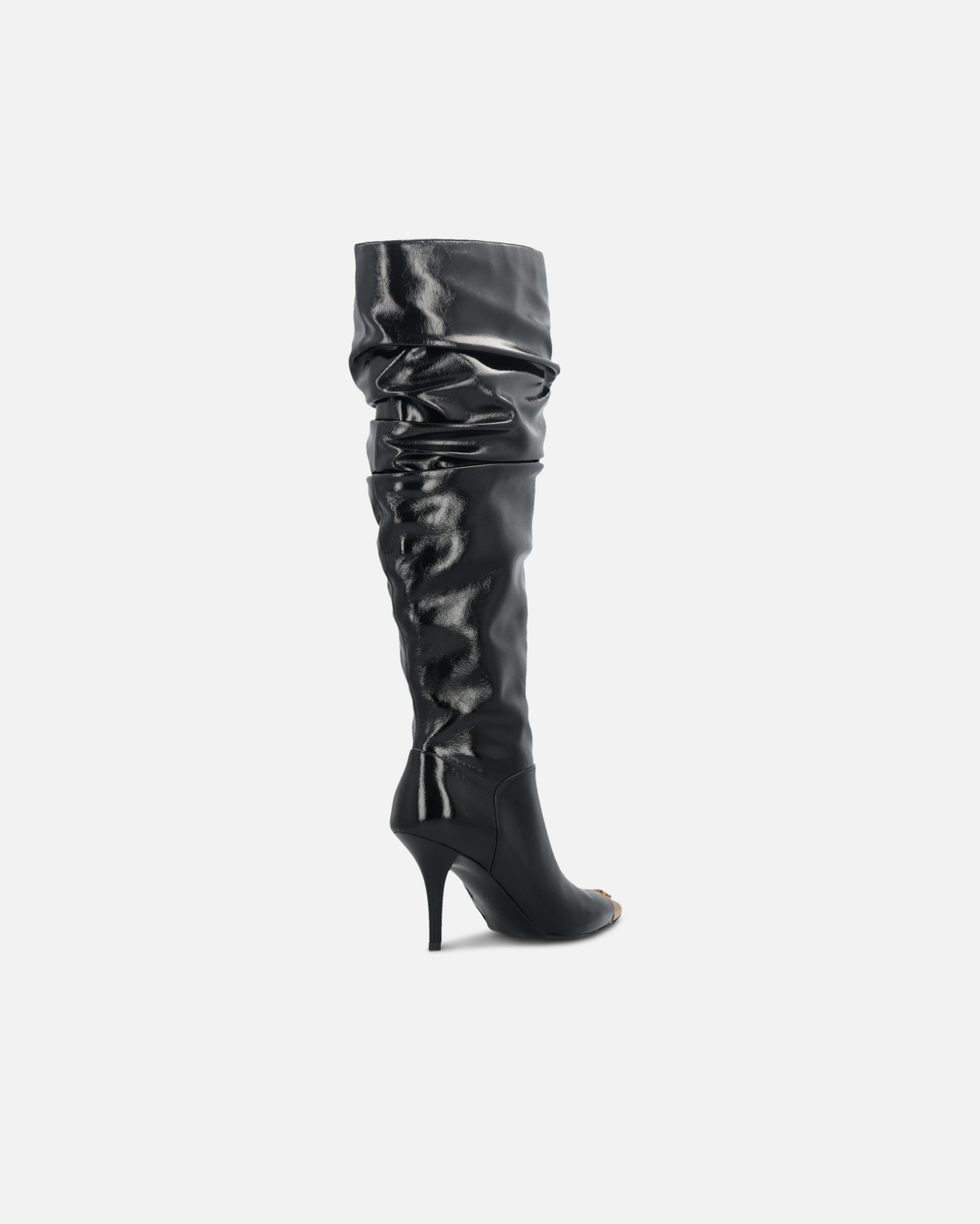 Pinko Nappa Leather Boots With Metal Toe Limo Black