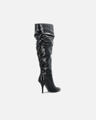 Pinko Nappa Leather Boots With Metal Toe Limo Black