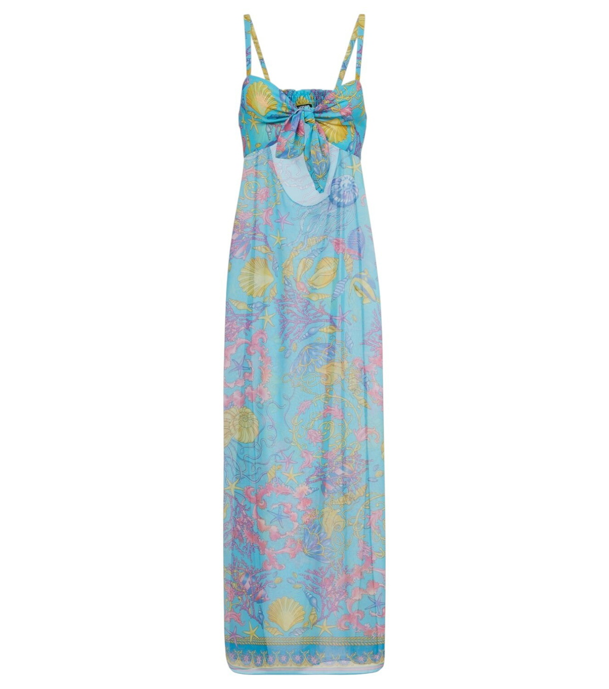 Versace Underwater Barocco draped jersey gown Versace