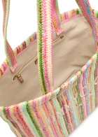 Jimmy Choo Beach Striped Raffia Tote - Green - One Size
