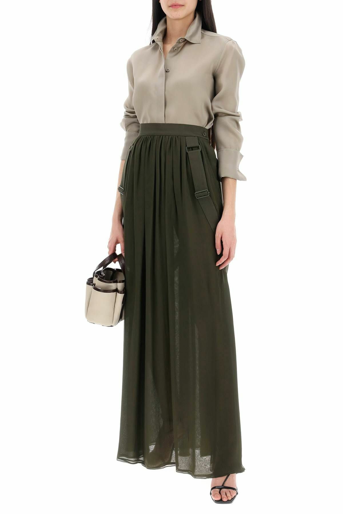 MAX MARA nola silk organza shirt in italian Neutro Max Mara