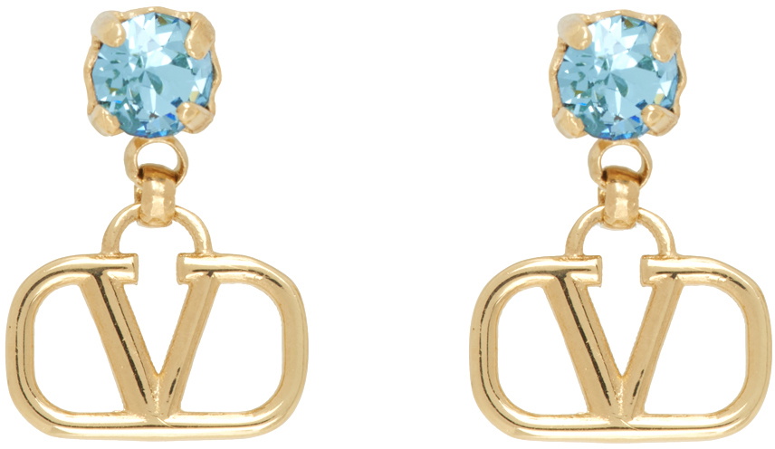 Valentino Garavani Vlogo Signature Crystal Earrings - Gold