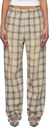 We11done Gray Washed Checkered Trousers