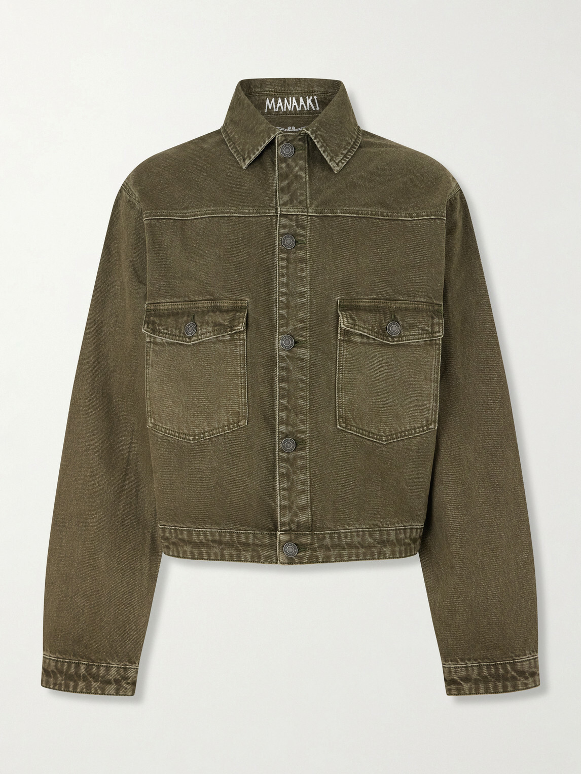 MANAAKI - Pita Garment-Dyed Organic Denim Jacket - Green