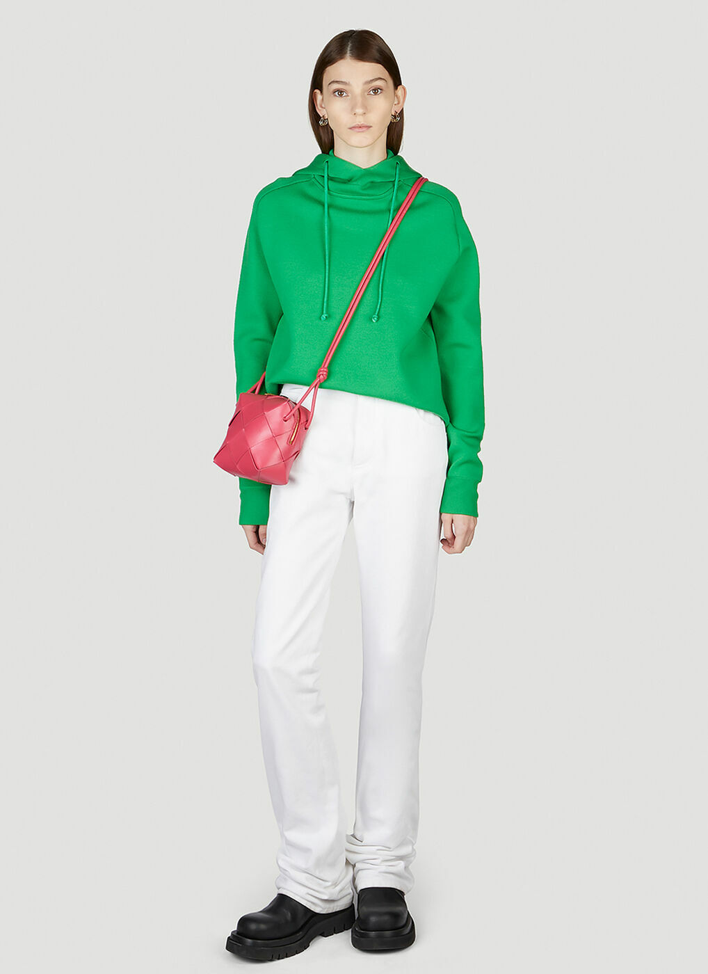 Minimal Hooded Sweatshirt in Green Bottega Veneta