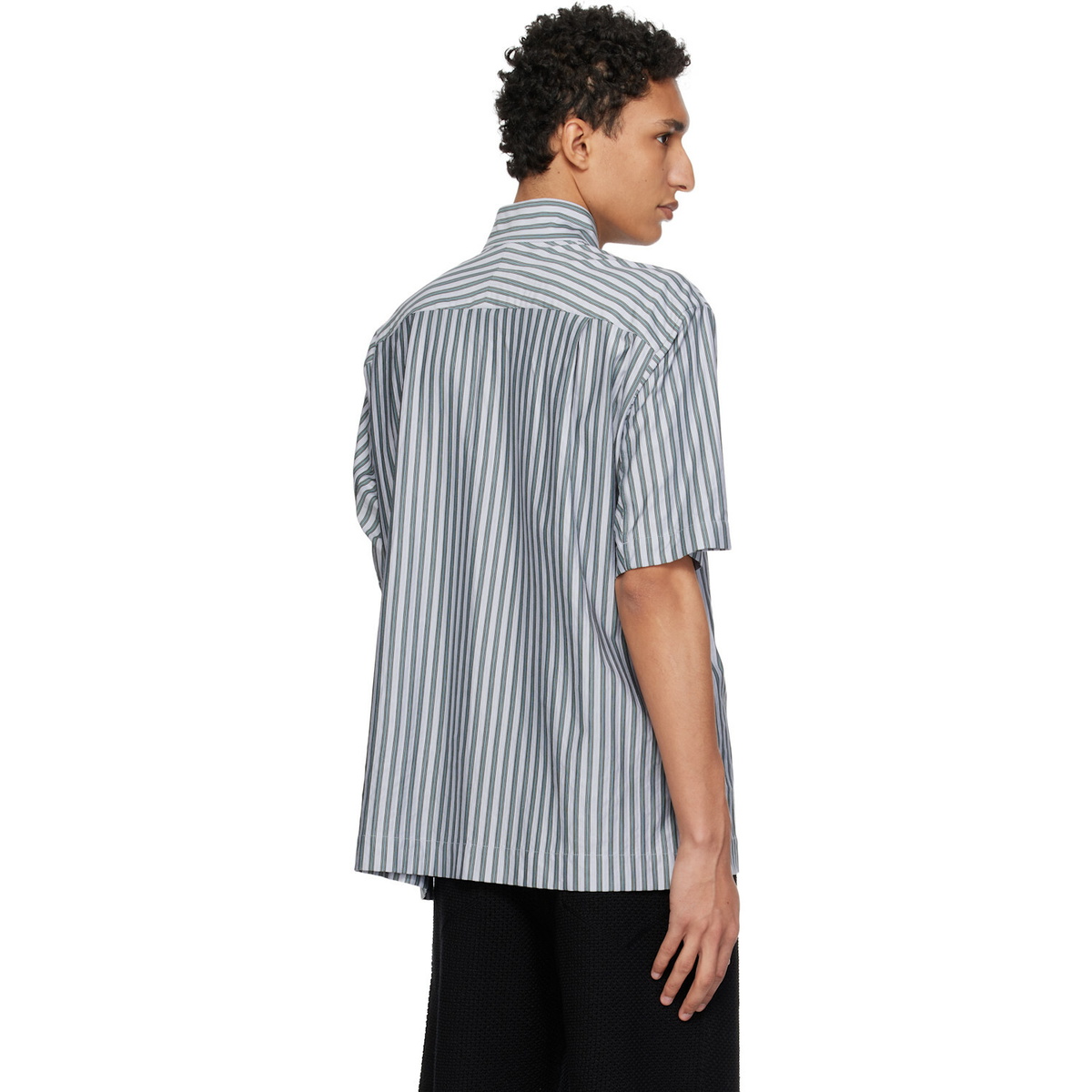 HOMME PLISSÉ ISSEY MIYAKE Blue Stripe Jersey Shirt