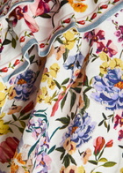 Farm Rio Greek Garden Printed Linen-blend Mini Dress White