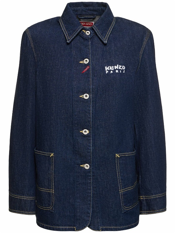Photo: KENZO PARIS Varsity Cotton Denim Workwear Jacket